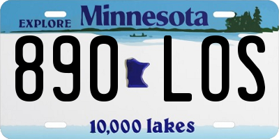 MN license plate 890LOS