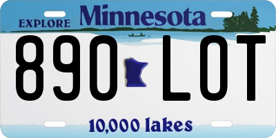 MN license plate 890LOT