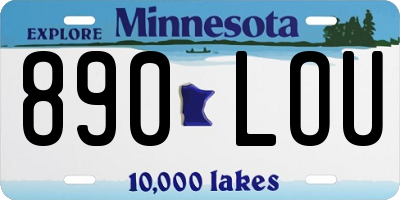 MN license plate 890LOU