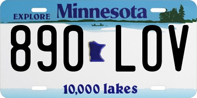 MN license plate 890LOV