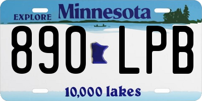 MN license plate 890LPB