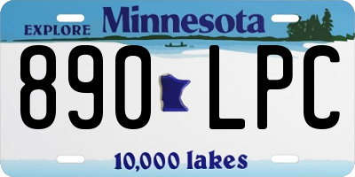 MN license plate 890LPC
