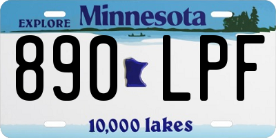 MN license plate 890LPF