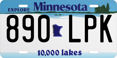 MN license plate 890LPK