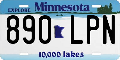 MN license plate 890LPN