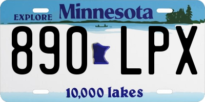 MN license plate 890LPX