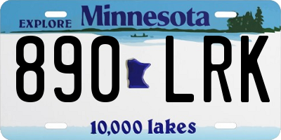 MN license plate 890LRK