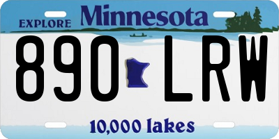 MN license plate 890LRW