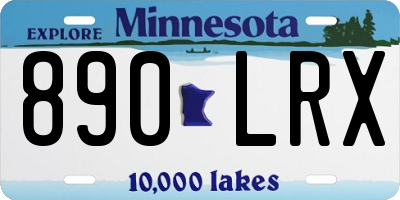 MN license plate 890LRX