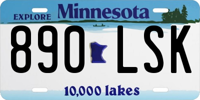 MN license plate 890LSK
