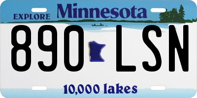 MN license plate 890LSN