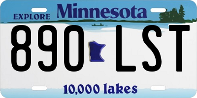 MN license plate 890LST