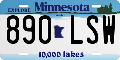 MN license plate 890LSW