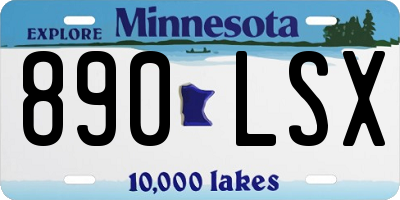 MN license plate 890LSX