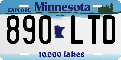 MN license plate 890LTD