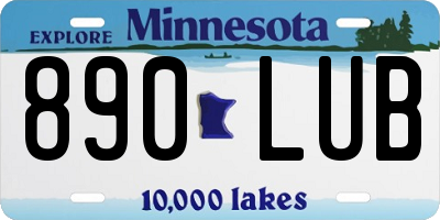 MN license plate 890LUB
