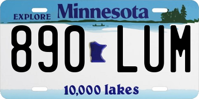 MN license plate 890LUM