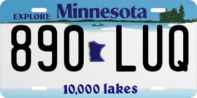 MN license plate 890LUQ