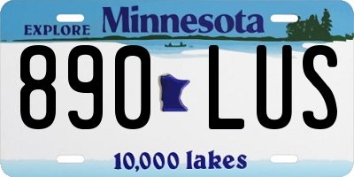 MN license plate 890LUS