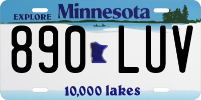 MN license plate 890LUV