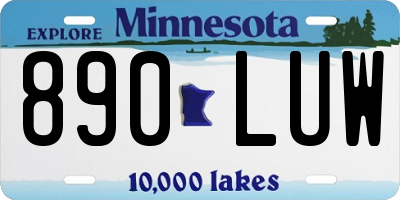 MN license plate 890LUW
