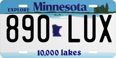 MN license plate 890LUX