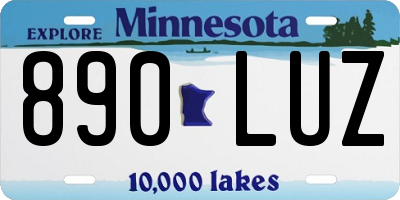 MN license plate 890LUZ