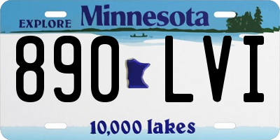 MN license plate 890LVI