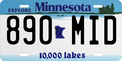 MN license plate 890MID