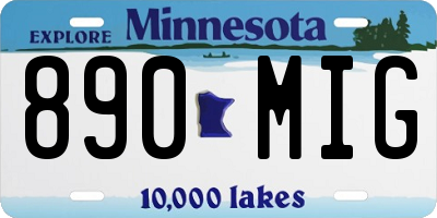 MN license plate 890MIG