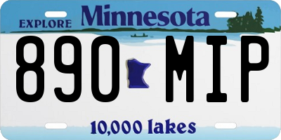 MN license plate 890MIP