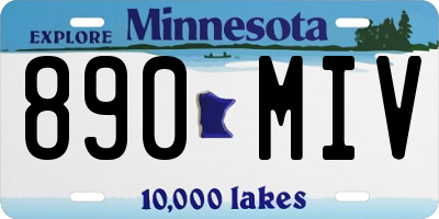 MN license plate 890MIV