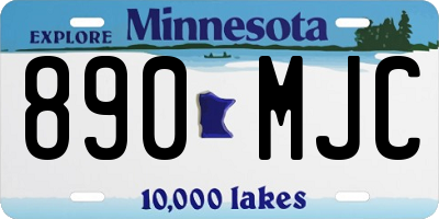 MN license plate 890MJC