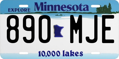 MN license plate 890MJE