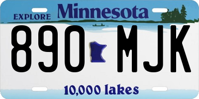 MN license plate 890MJK