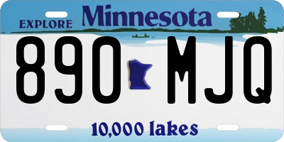 MN license plate 890MJQ