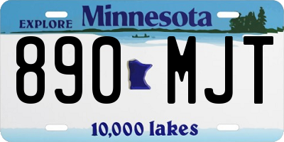 MN license plate 890MJT