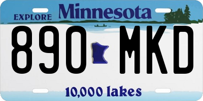 MN license plate 890MKD