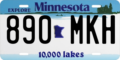 MN license plate 890MKH