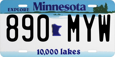 MN license plate 890MYW