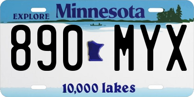 MN license plate 890MYX