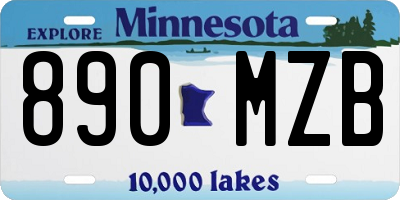 MN license plate 890MZB