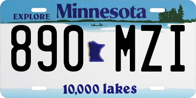 MN license plate 890MZI