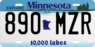 MN license plate 890MZR