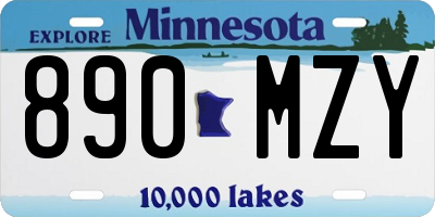 MN license plate 890MZY