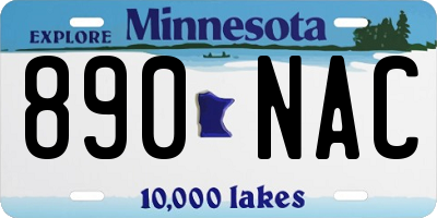 MN license plate 890NAC