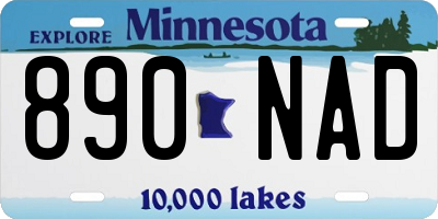 MN license plate 890NAD
