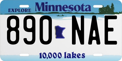 MN license plate 890NAE
