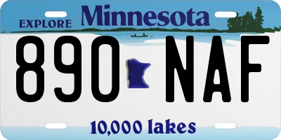 MN license plate 890NAF