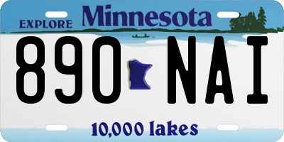 MN license plate 890NAI